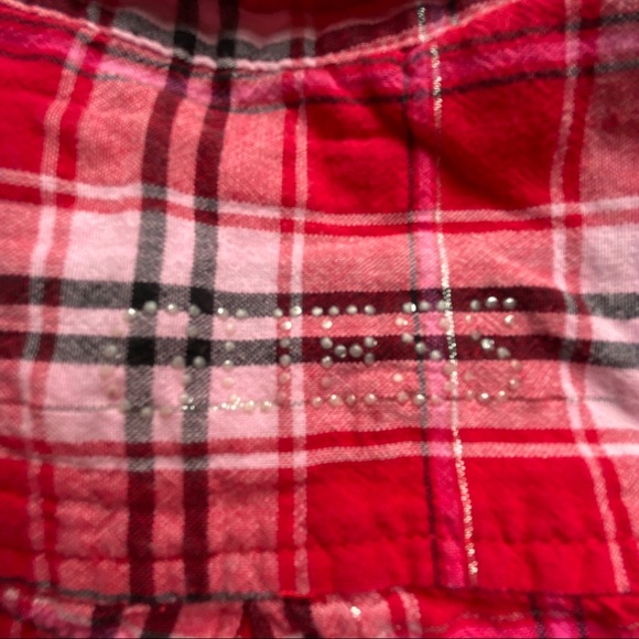 Guess Los Angeles Girls Red/Black Plaid Shirt Sz 3 - Picture 12 of 13